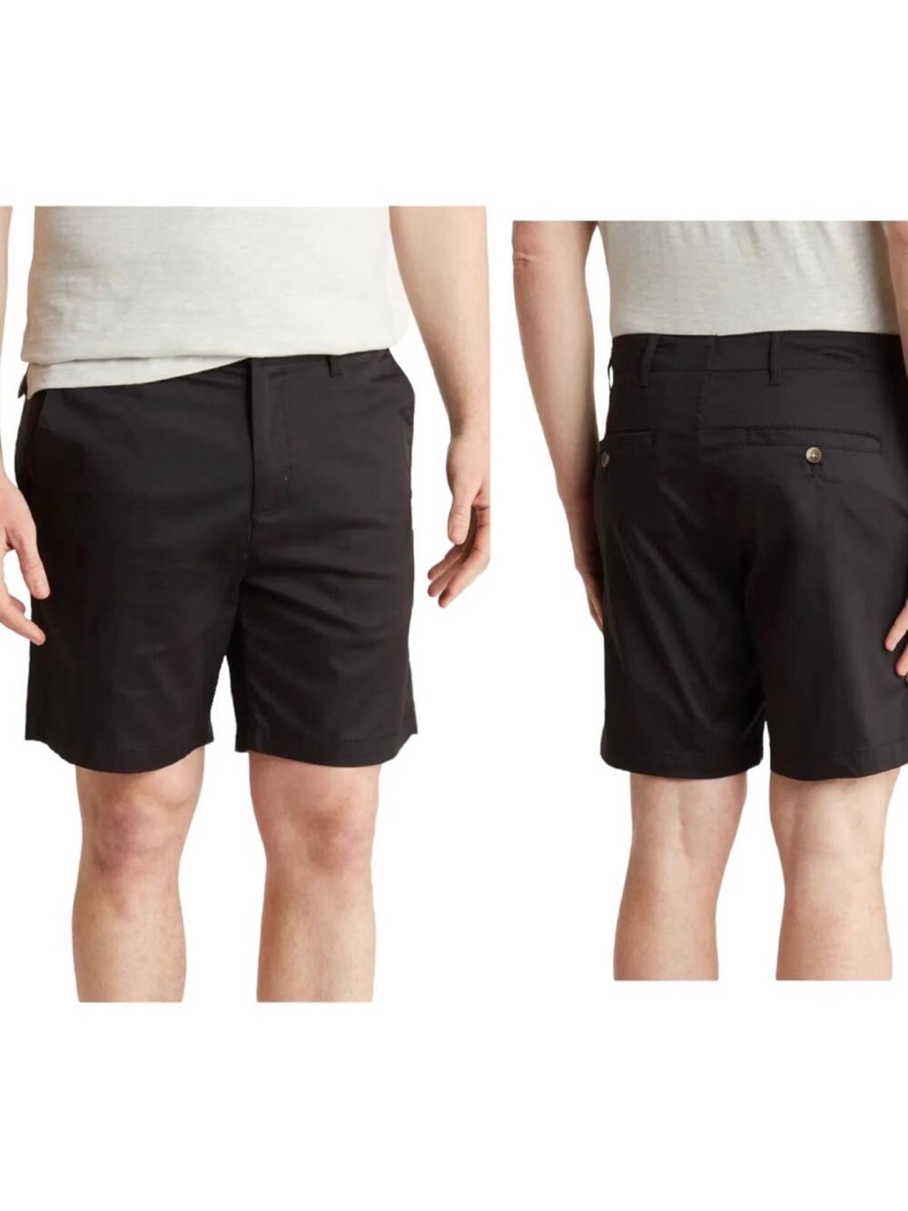Slate & Stone Men’s Flat Front Chino 7” Shorts 32 Black
